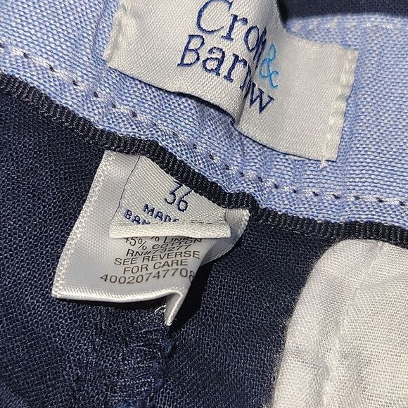 Croft & Barrow Linen Blend Flat Front Shorts 36 NWT 8.5 in Inseam Navy - Picture 6 of 7